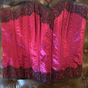 Deep purple/Crimson blend Corset with Rhinestones